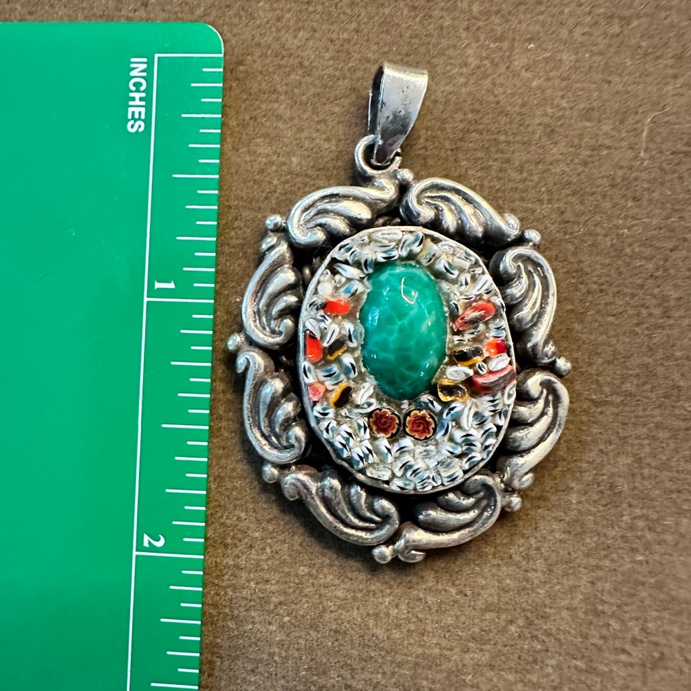 Sterling silver and stone pendant